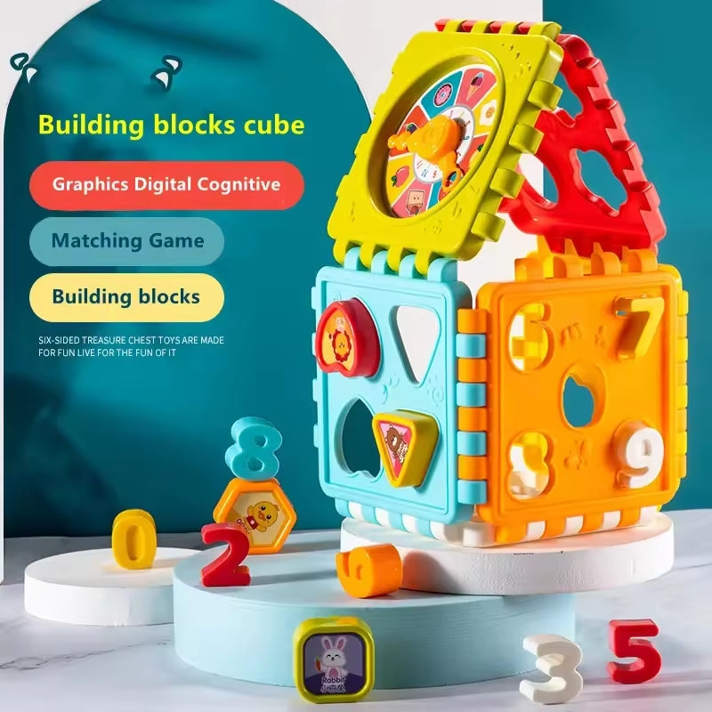 SmartSort Activity Cube - Montessori Shape & Number Matching Toy